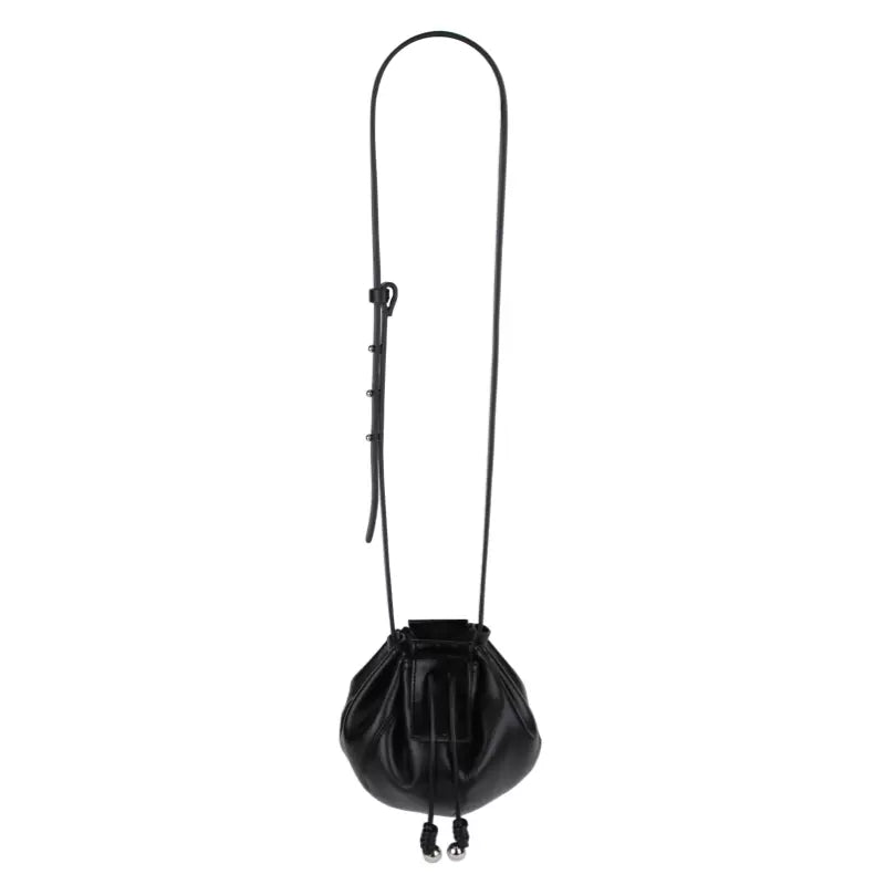 Pleated bucket bag mobile phone bag cowhide crossbody fruit bag