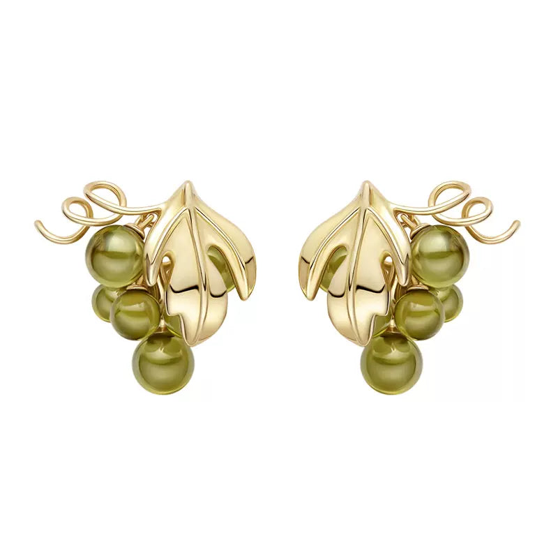 Mint Mambo Light Luxury Elegant Grape Pearl Earrings