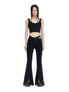 Slit Horseshoe Jeans