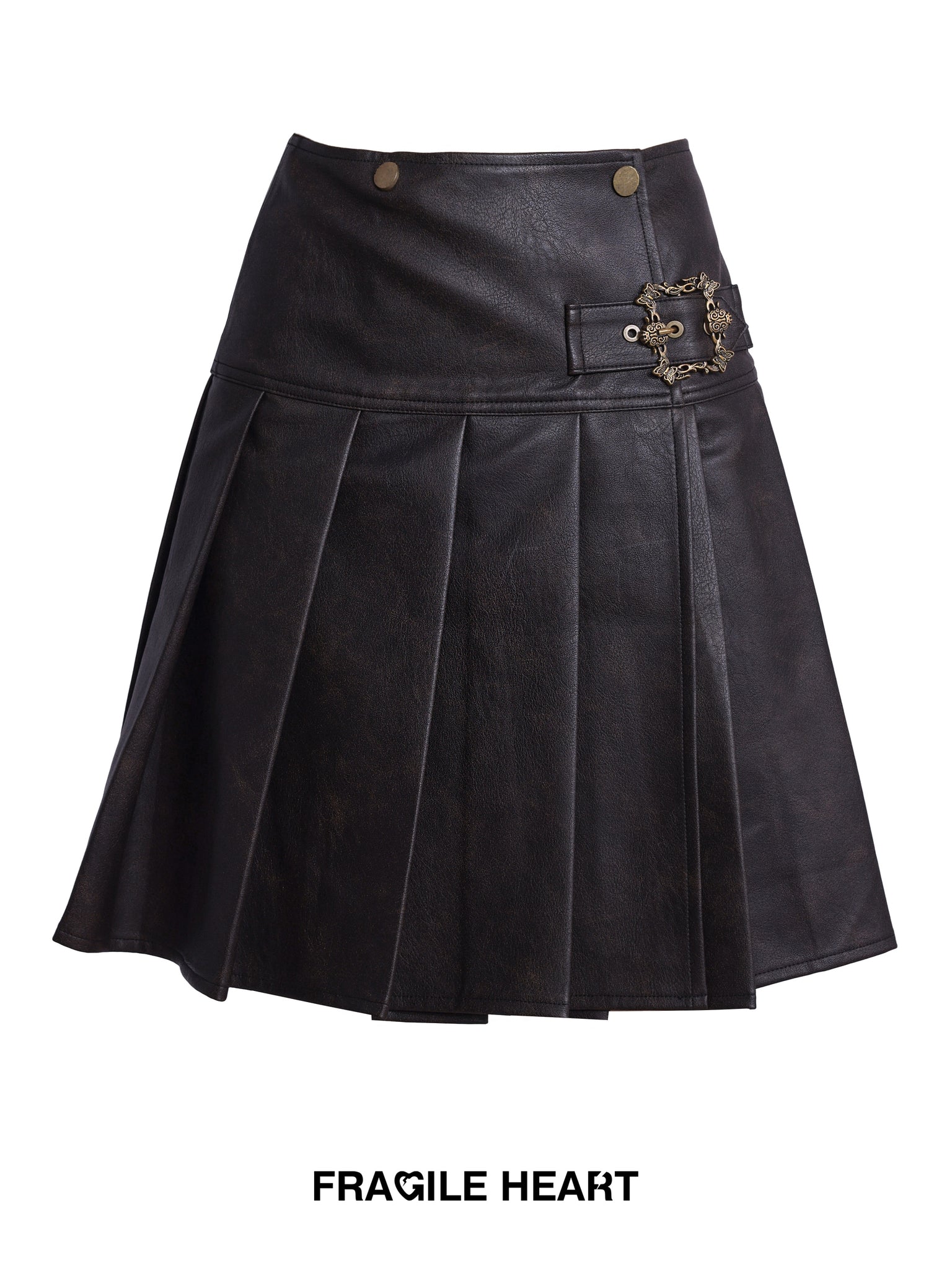 Double Warm Plush Leather Skirt