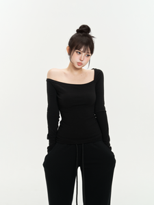 Asymmetrical Shoulder Skin-friendly Stretch Base Layer Top