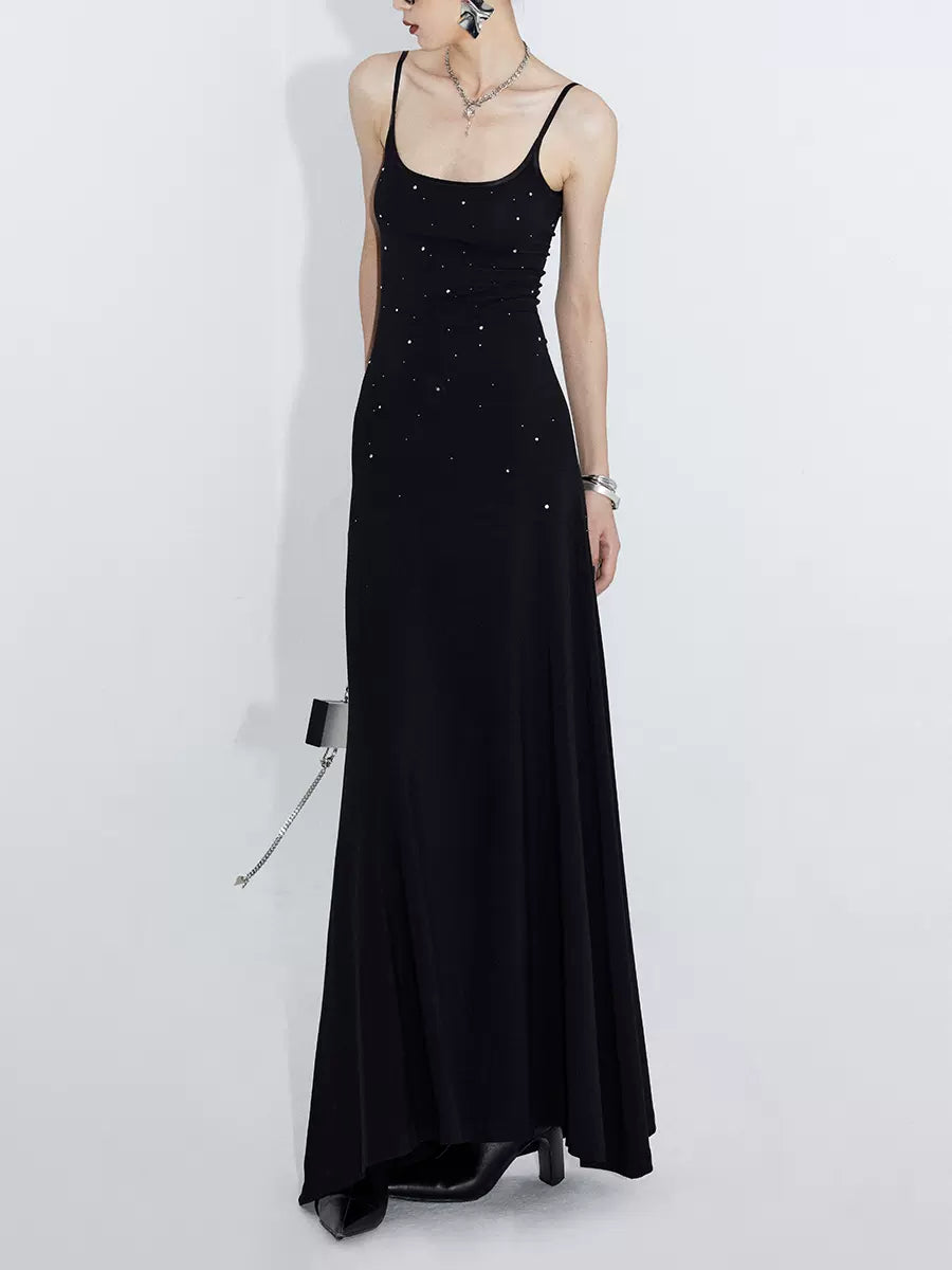 Starry U-neck suspender dress