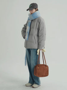 Gray-White Duck Down Puffer Coat