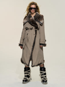 Barn Style Frost Gray Reversible Eco-Fur Long Coat