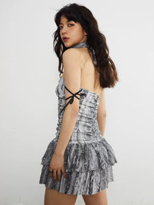 Ballerina Tie-Dye Lace-Up Tube Dress