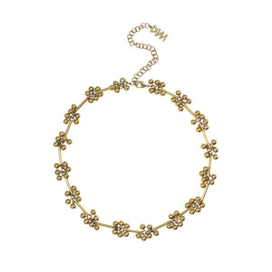 Beaded silver gold necklace