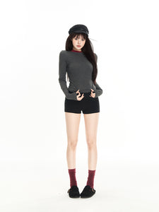 Low-Waist Minimalist Casual Knit Shorts