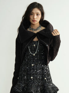 Versatile Wear Slouchy Turtleneck Wool Short Jacket