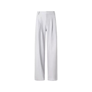 Pleated wide-leg suit trousers