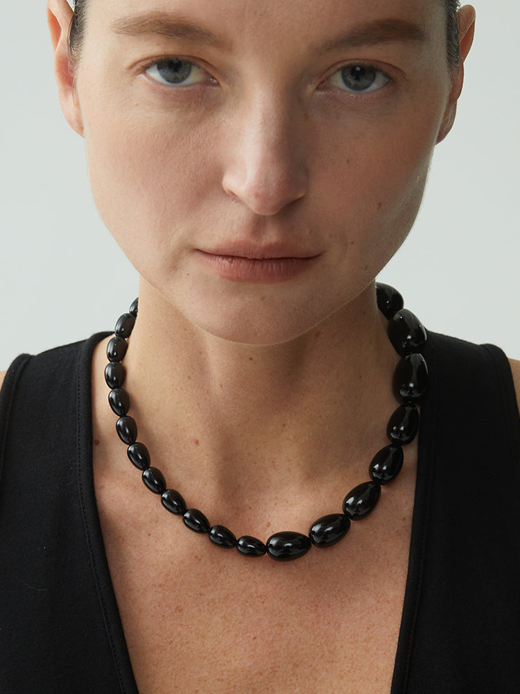 Black beaded necklace