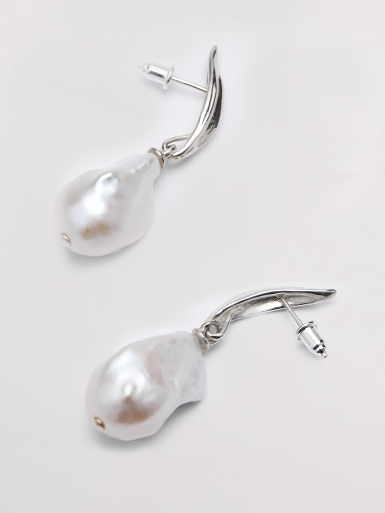 Baroque Shaped Pearl Earrings