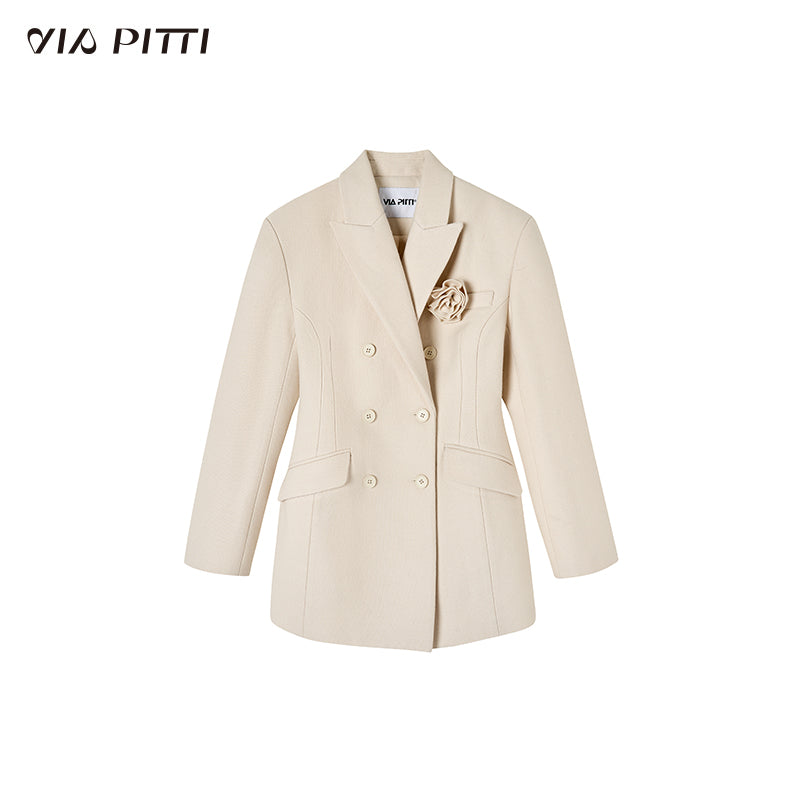 Mid-length Suit Collar Woolen Coat