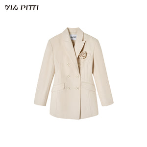 Mid-length Suit Collar Woolen Coat