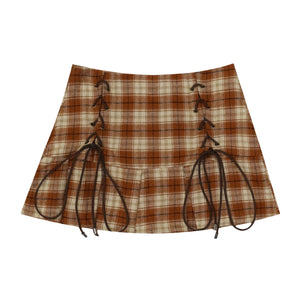 Sweet girl all-match plaid skirt