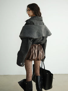 Dark Rock Dyed Two-Piece Style Short Jacket