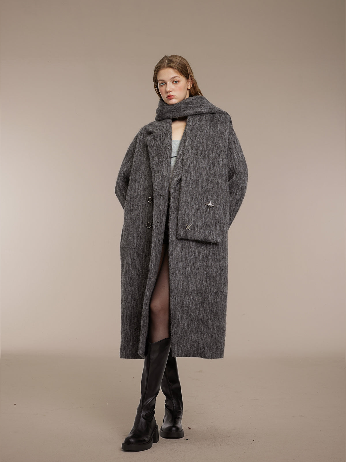 Luxe Thickened Mid-Length Wool Coat