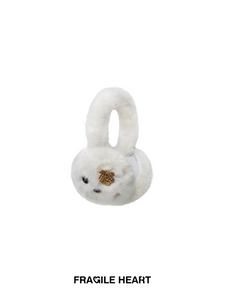 Plush Warm Earmuffs Funny Button Protective Covers