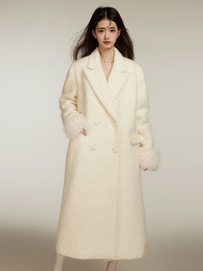 Luxe Heiress Style Cream White Wool Coat