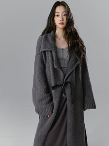 Slouchy Wool Duffle Knit Cardigan Jacket