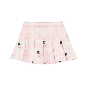 Versatile plaid pleated skirt