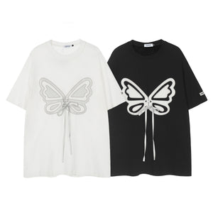 Cute bow tie loose short-sleeved T-shirt