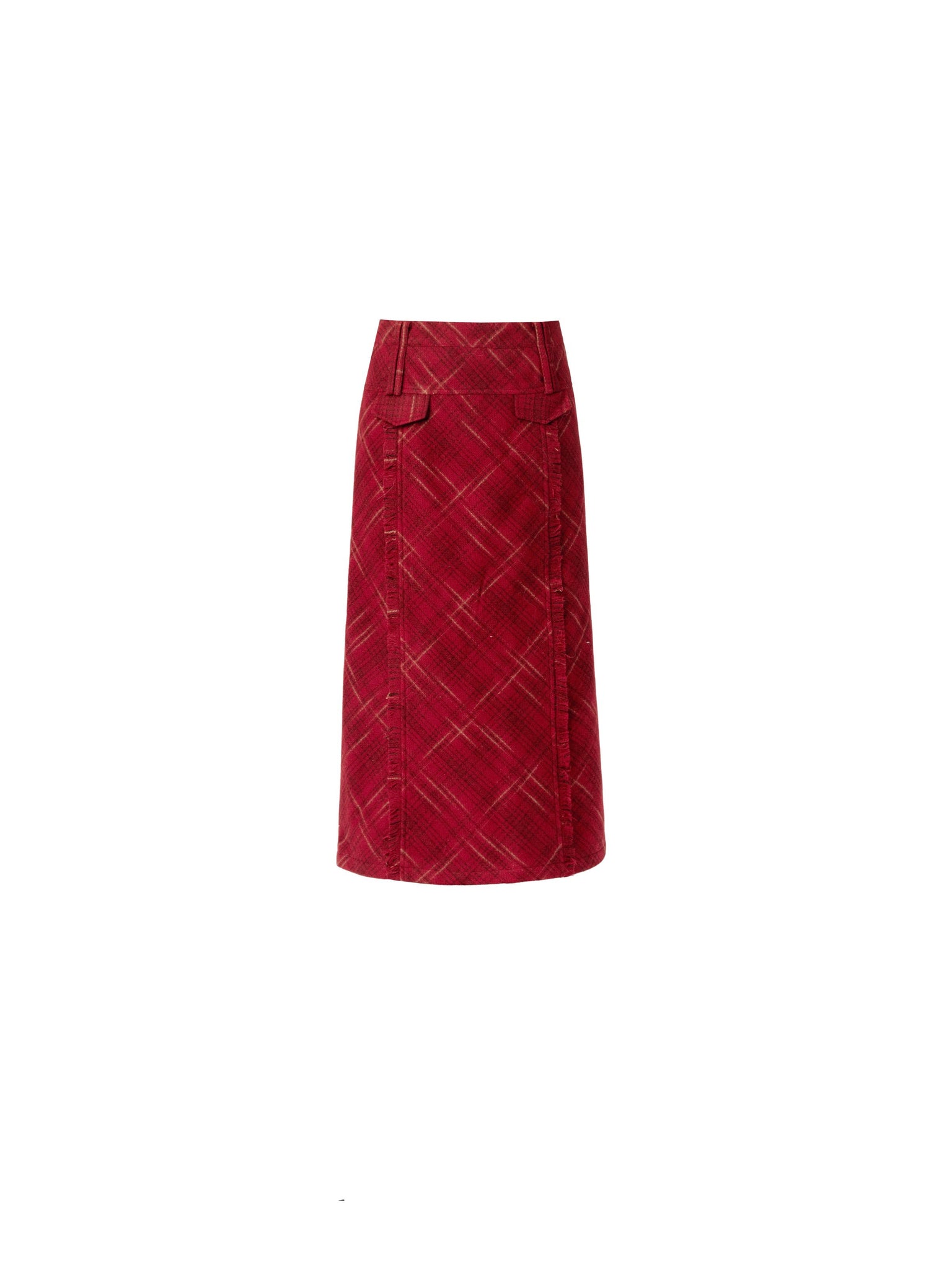 Retro Red Plaid Maxi Skirt