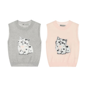 Bowknot cute kitten sleeveless vest