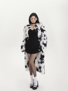 Black and White Cow Print Witch Coat