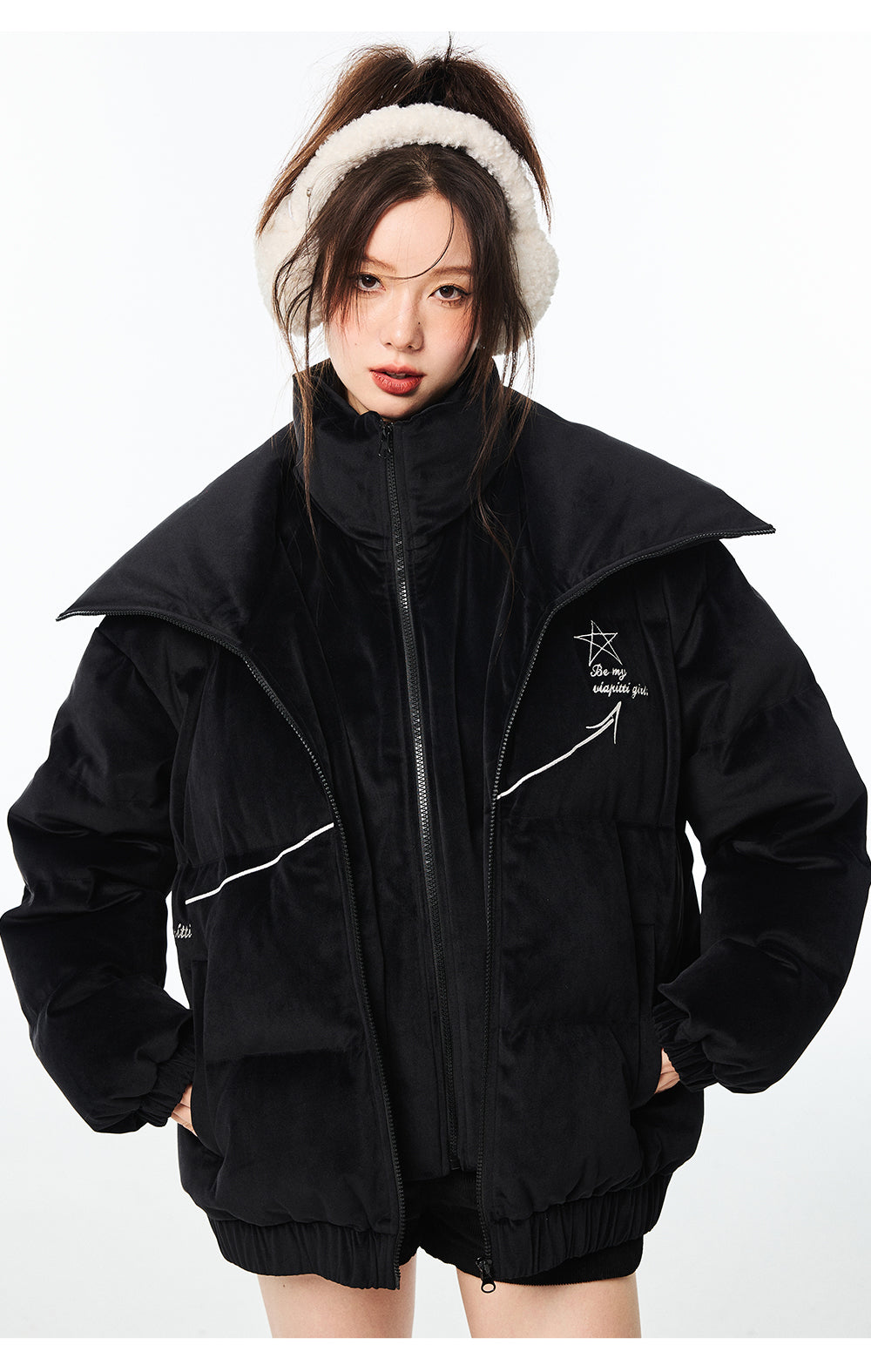 Winter Double-layer High Neck Down Jacket