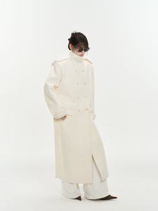 Notch Collar Wool Blend Coat