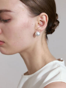 Brushed ball stud earrings