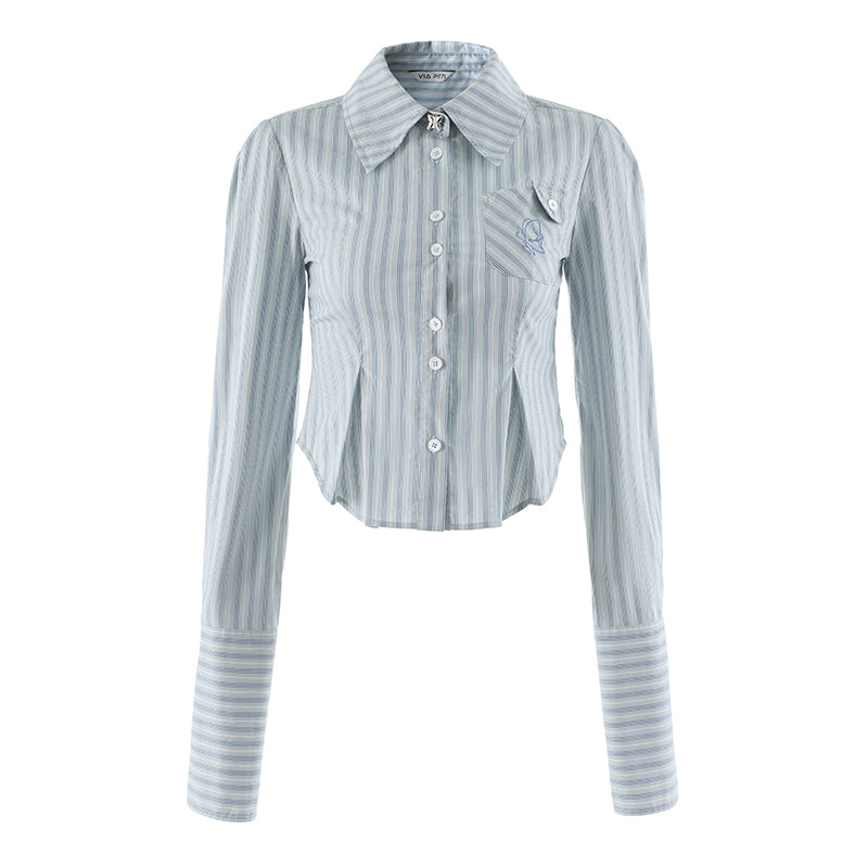 Striped Slim-fit Shirt Top