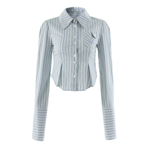 Striped Slim-fit Shirt Top