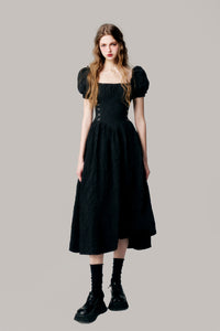 Sweet and cool fairy white long skirt heavy three-dimensional jacquard waist large swing dress