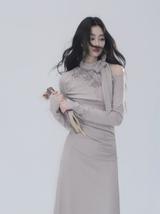 Knitted Long-sleeved Dress