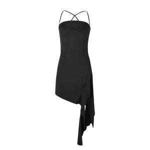 Slit hem suspender dress