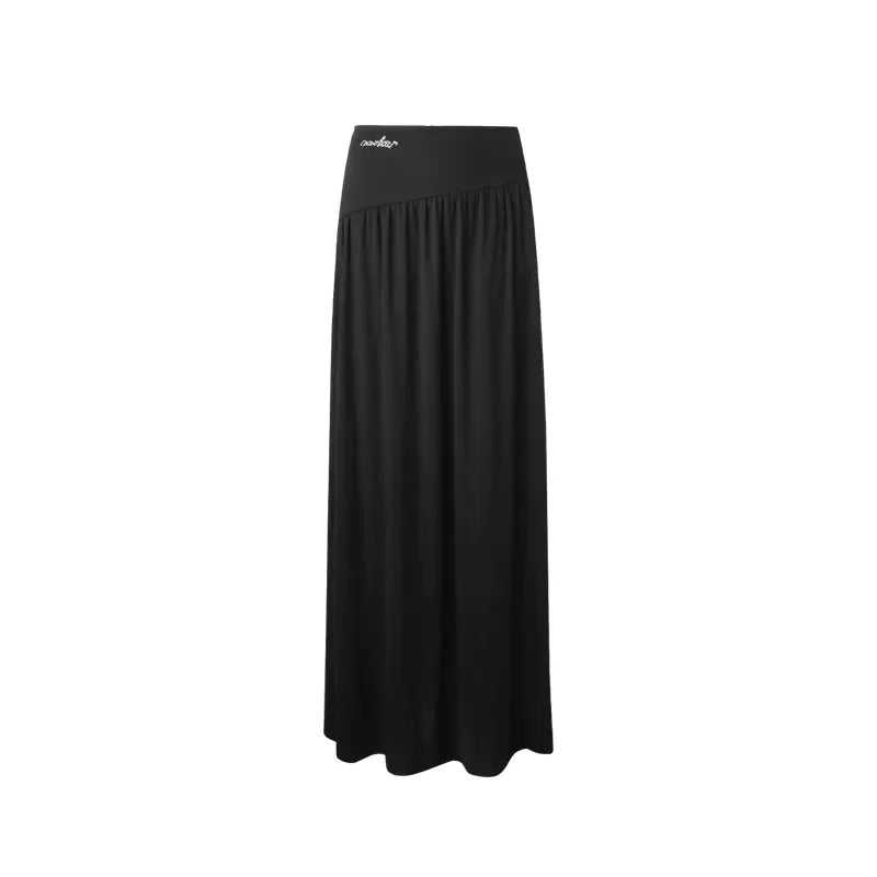 Black waist rhinestone bottoming dress wide waist long skirt