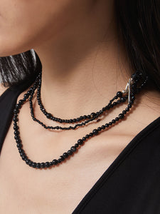 Black lip shell long necklace