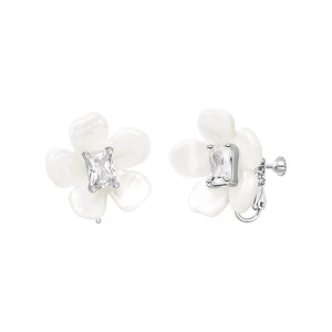 Solid silver light luxury mint mambo fashionable freesia earrings