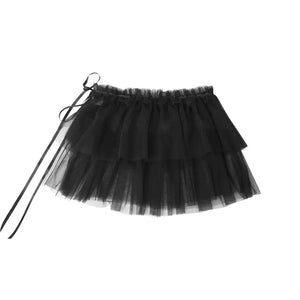 Double-layered puffy tulle one-piece lace-up skirt curtain