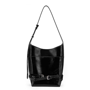 Cowhide Single Shoulder Bucket Bag