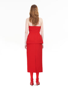 Red modern tube top light dress