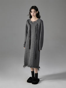 Loose Relaxed Knee Length Sweater Dress