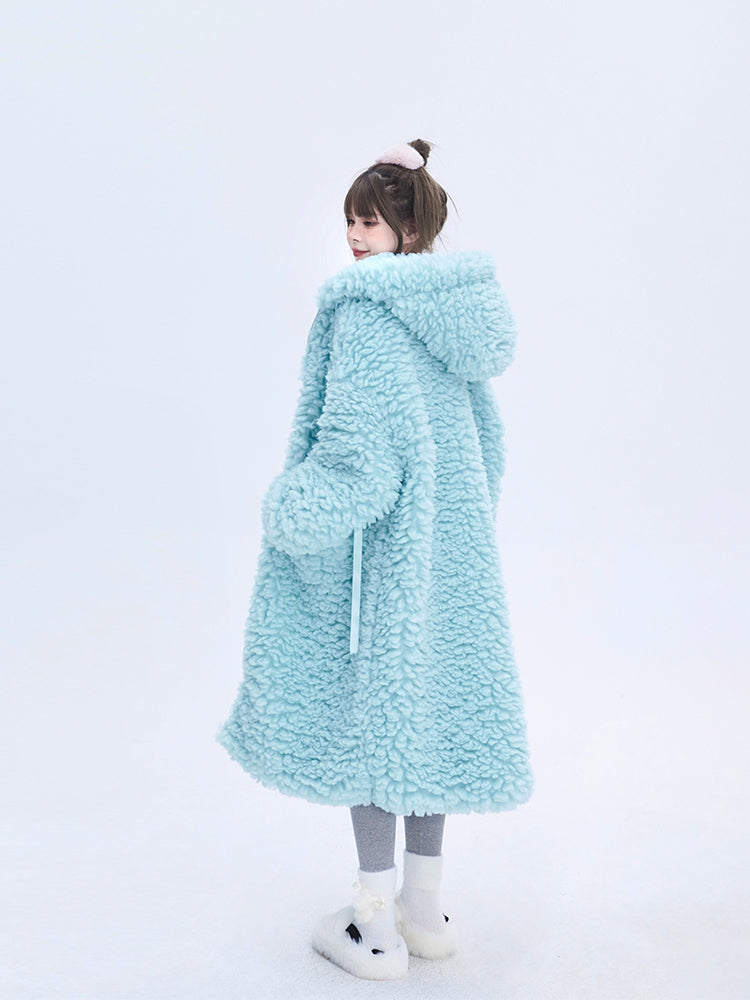 Soft & Fluffy Cotton Padded Long Hooded Jacket