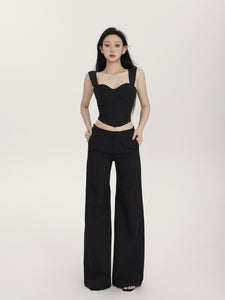 Minimalist Cut Low Waist Suit Pants