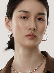 High-end plain hoop earrings