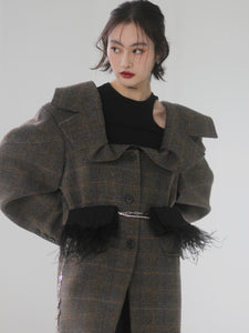 Vintage Plaid Woolen Coat