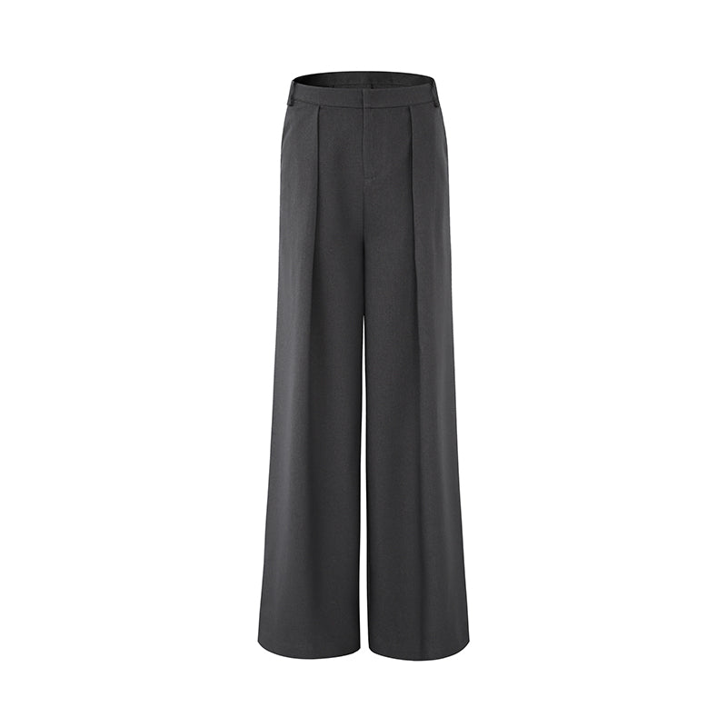 High-Waisted Loose-Fit Wide-Leg Trousers