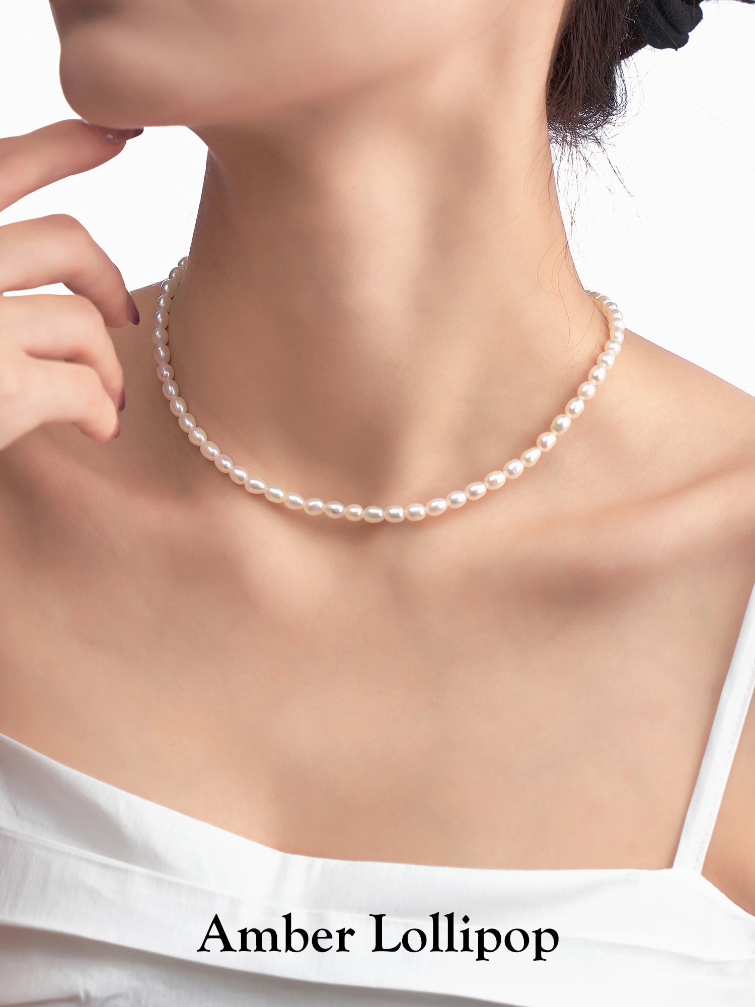 Natural Freshwater Rice Pearl Necklace