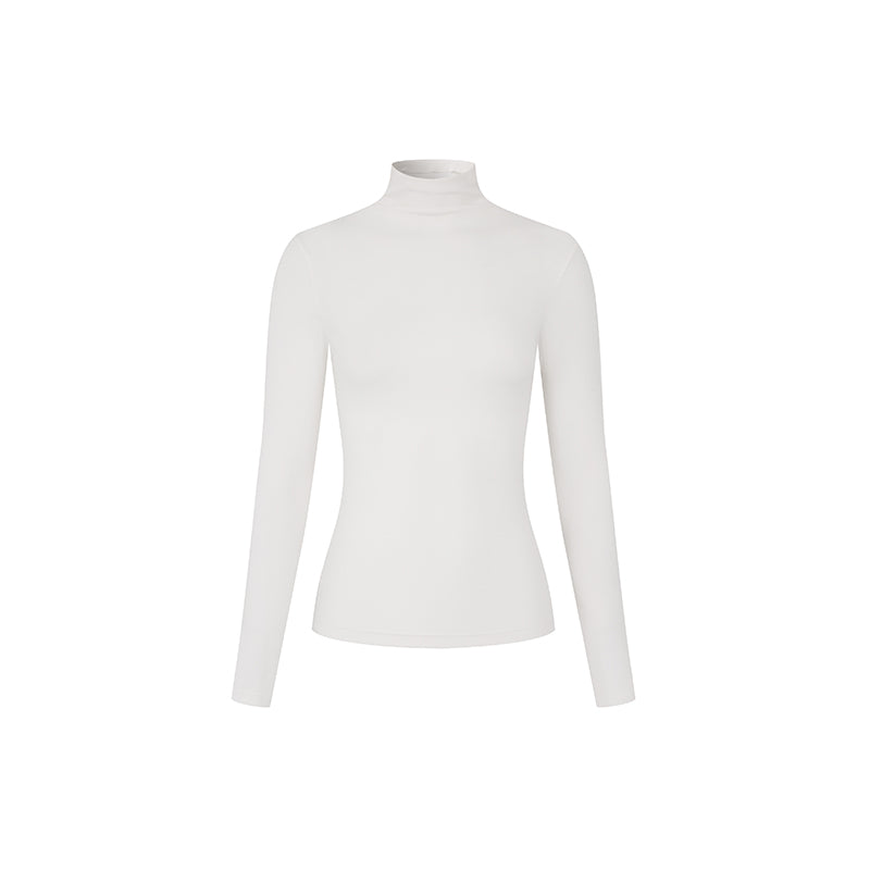 mockneck slim-fit long-sleeve T-shirt